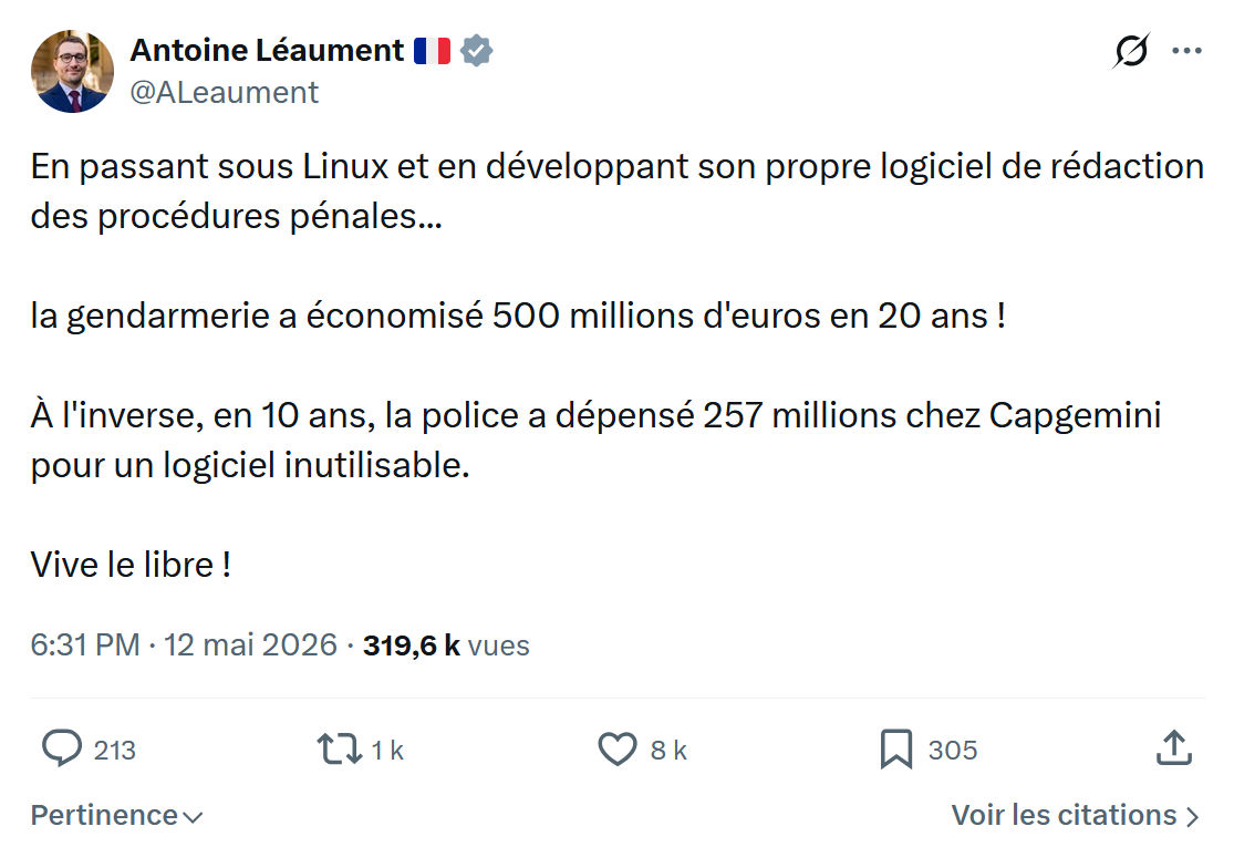 Antoine Léaument: En passant sous Linux…