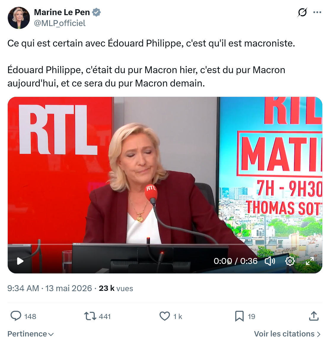 Marine Le Pen: Ce qui est certain avec Édouard Philippe…