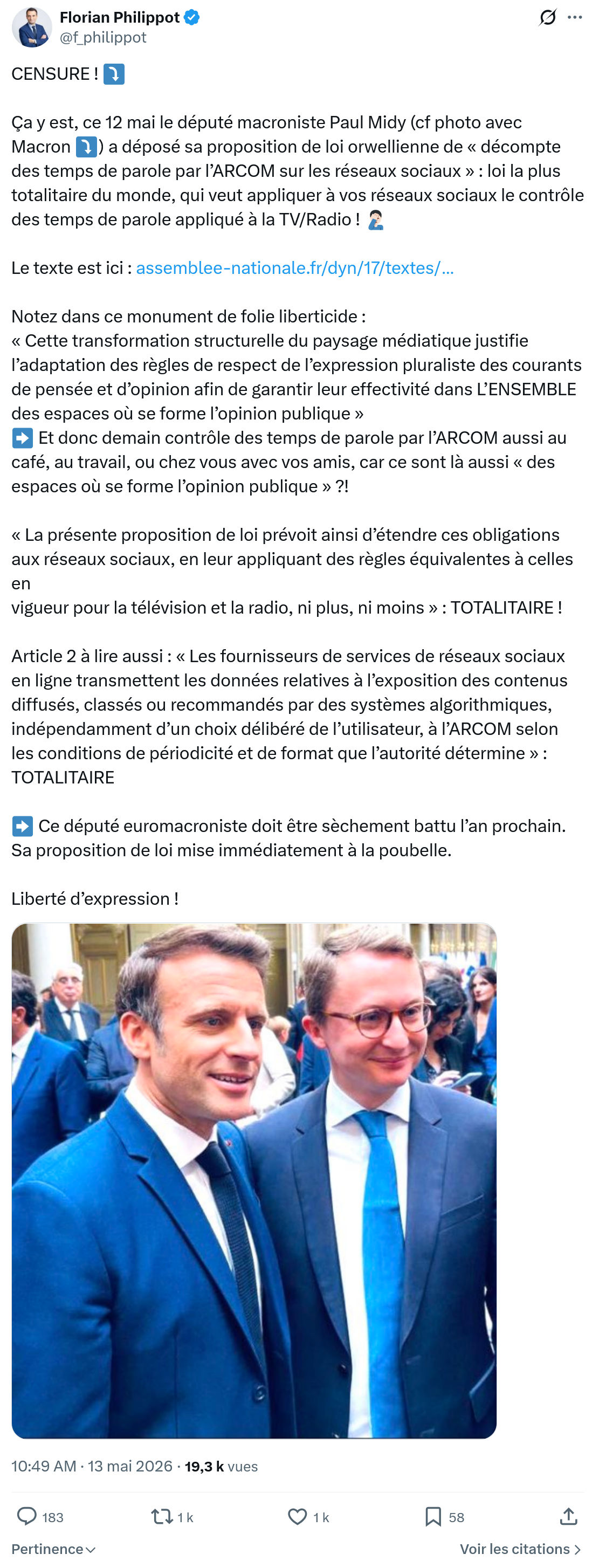 Florian Philippot: CENSURE !…