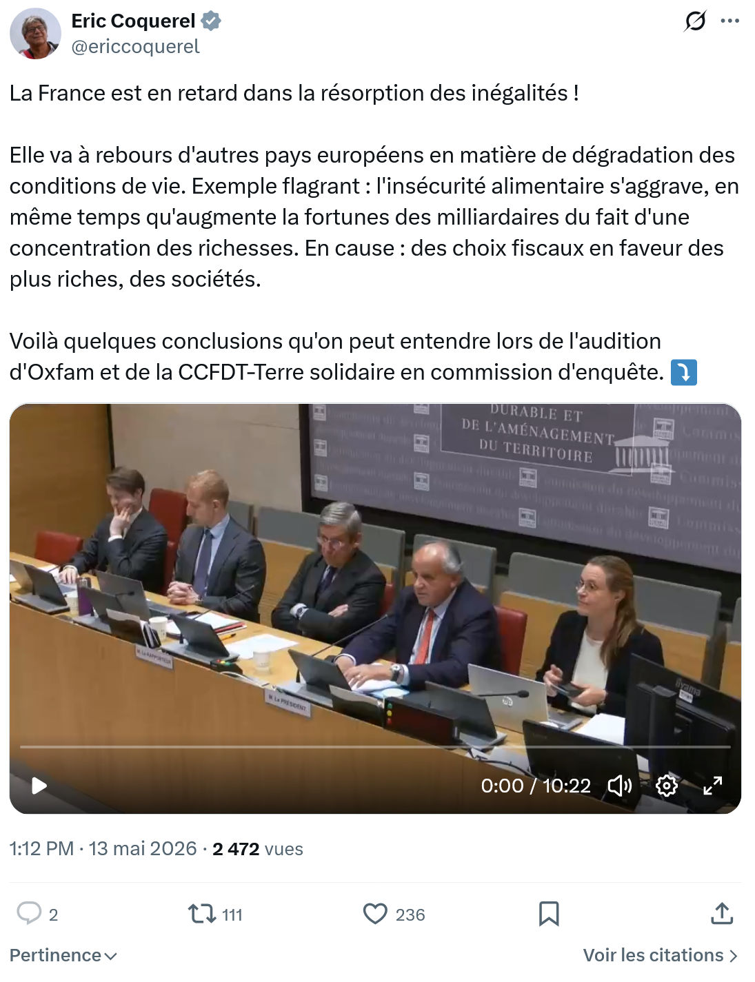 Eric Coquerel: La France est en retard dans…