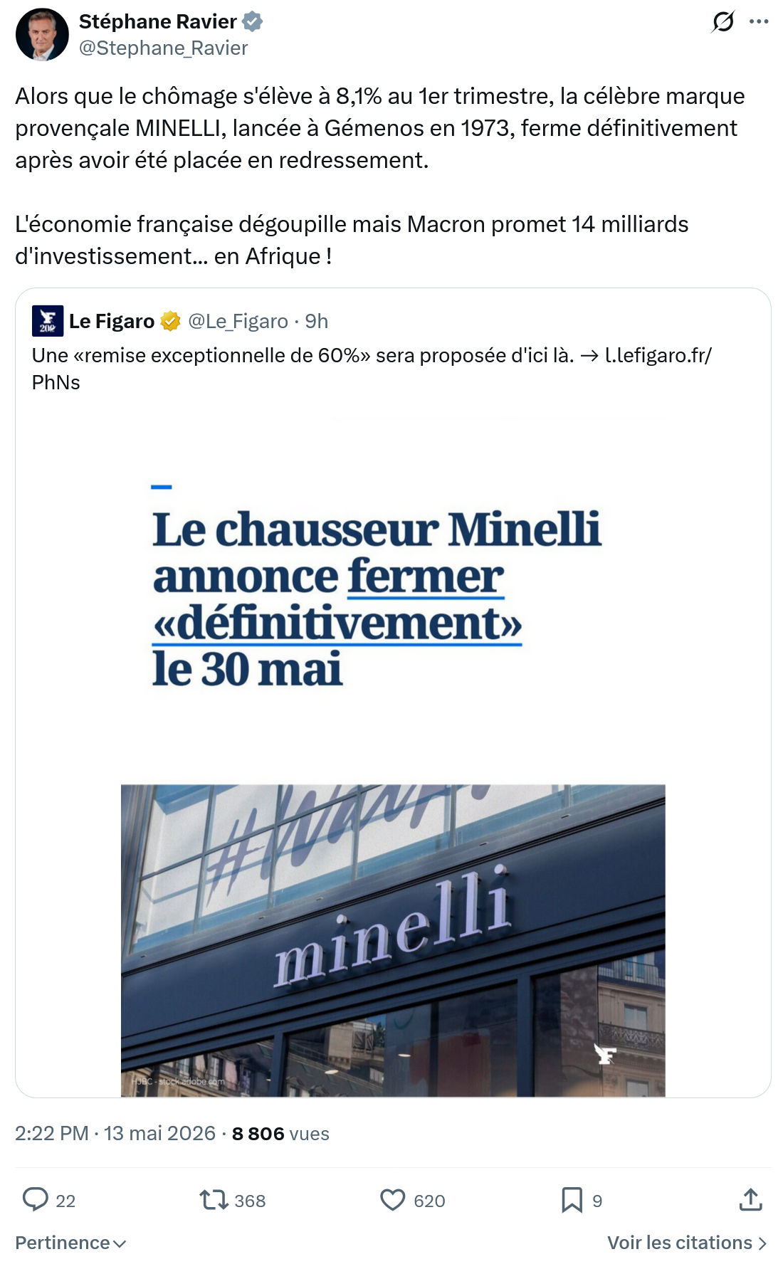 Stéphane Ravier: Alors que le chômage s'élève à 8,1%…