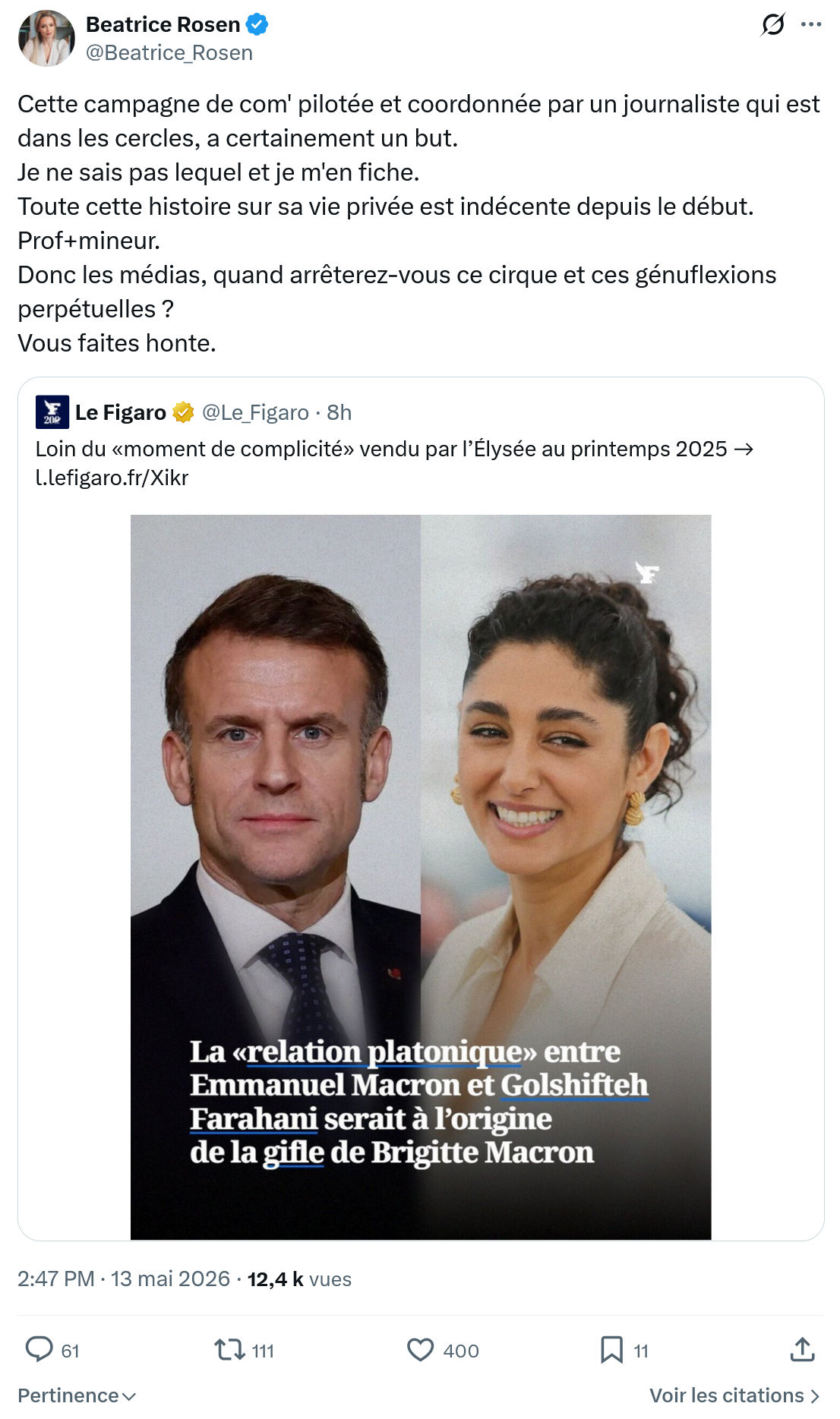 Béatrice Rosen: Cette campagne de com' pilotée…