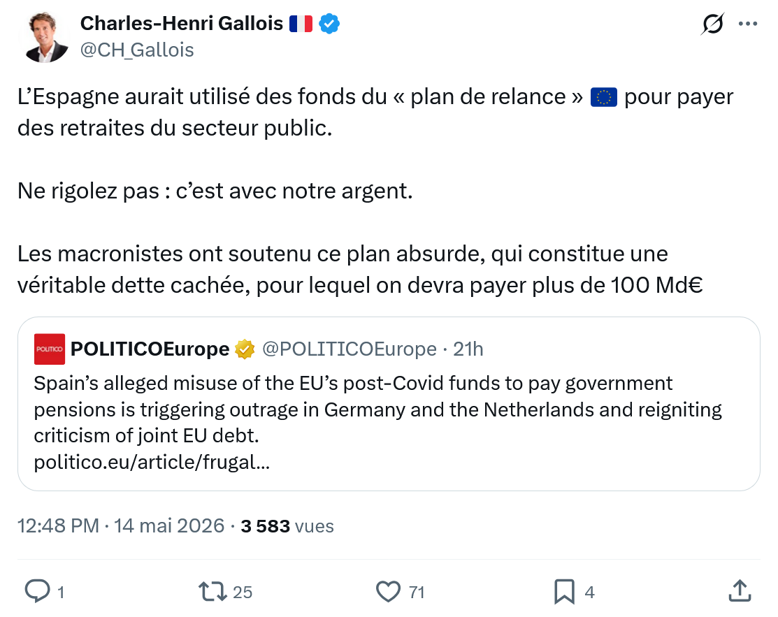 Charles-Henri Gallois: L’Espagne aurait utilisé des fonds…