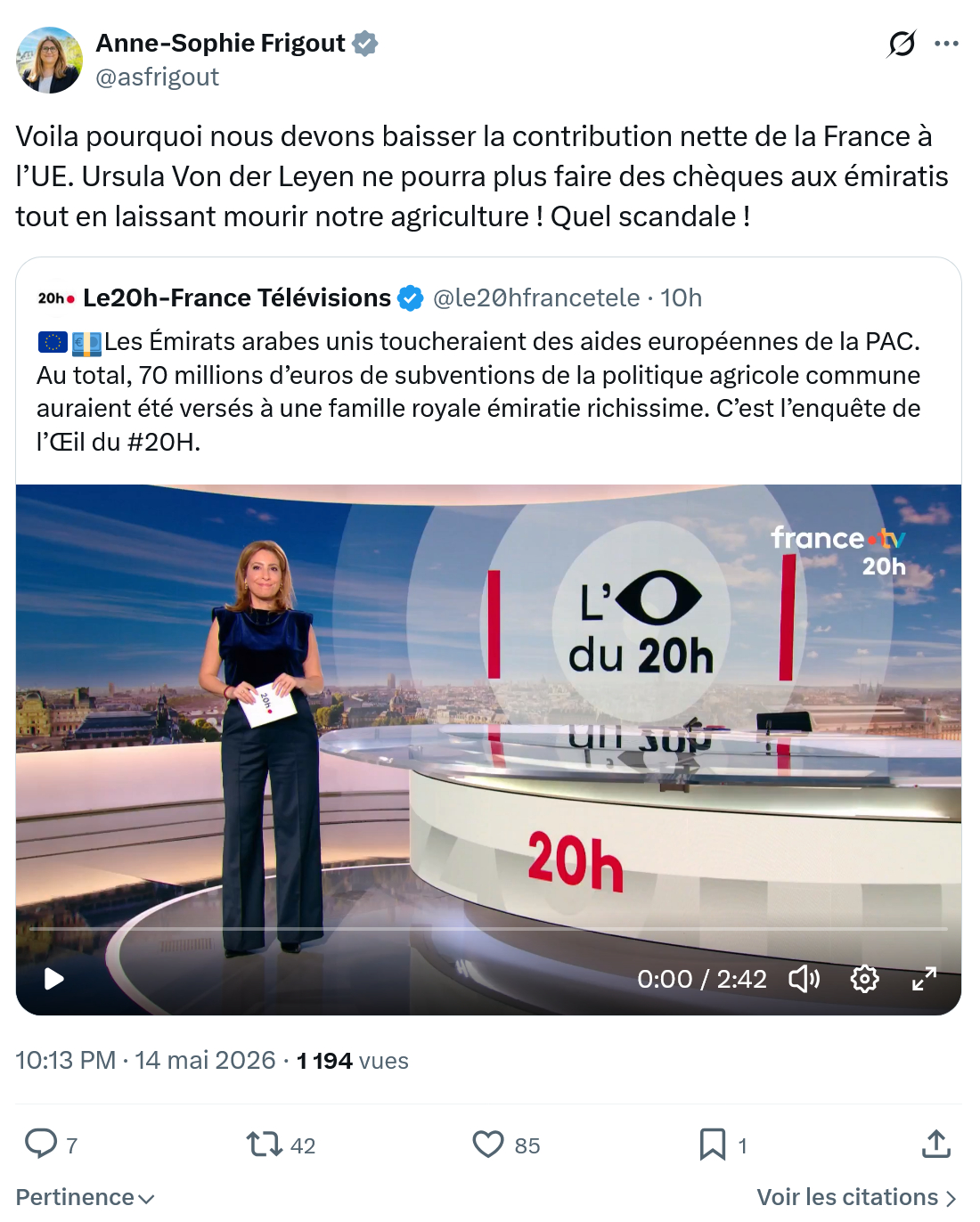 Anne-Sophie Frigout: Voila pourquoi nous devons baisser…