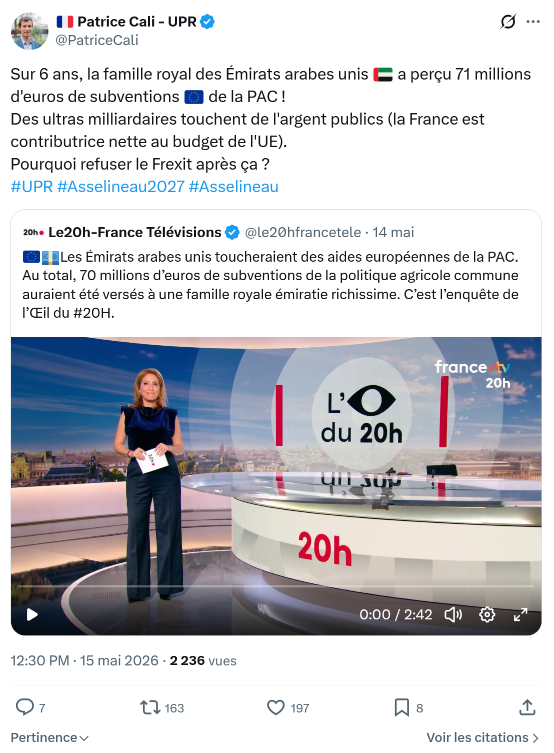 Patrice Cali: Sur 6 ans, la famille royal des Émirats…