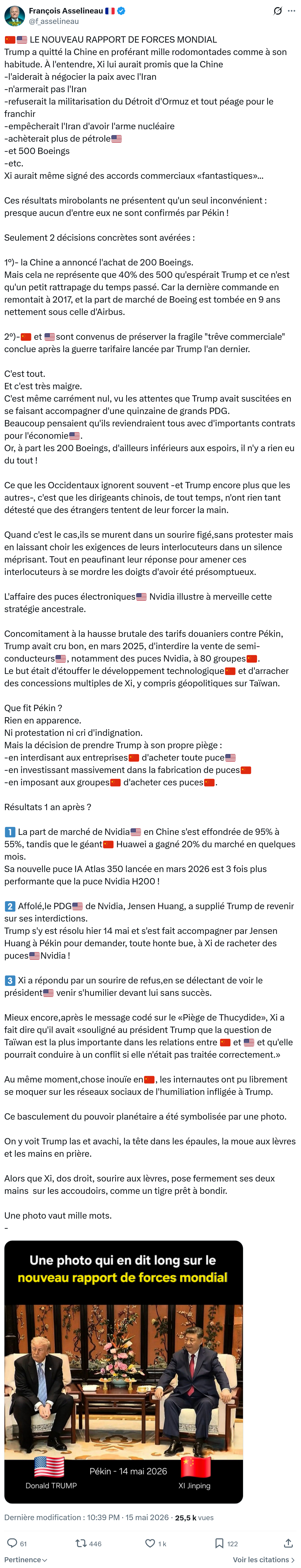 Francois Asselineau: LE NOUVEAU RAPPORT DE FORCES MONDIAL…