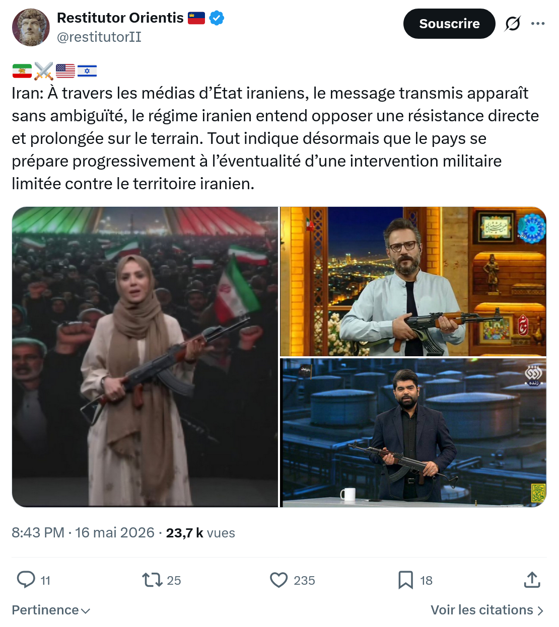 Restitutor Orientis: Iran: À travers les médias…
