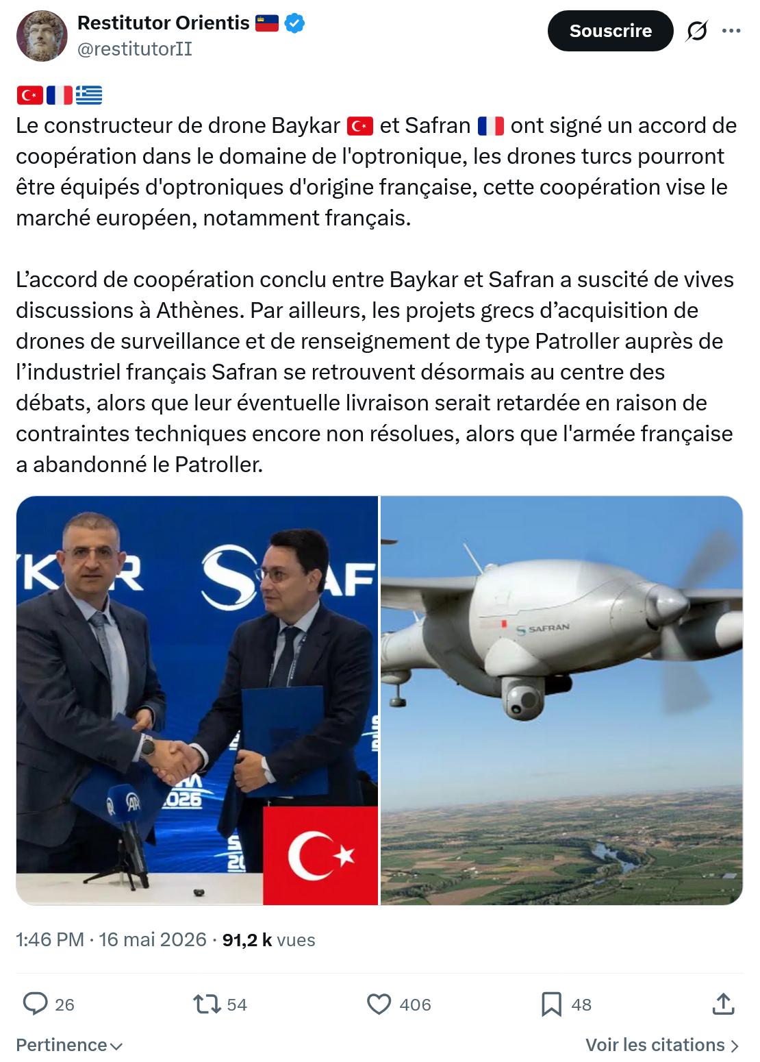 Restitutor Orientis: Le constructeur de drone Baykar…