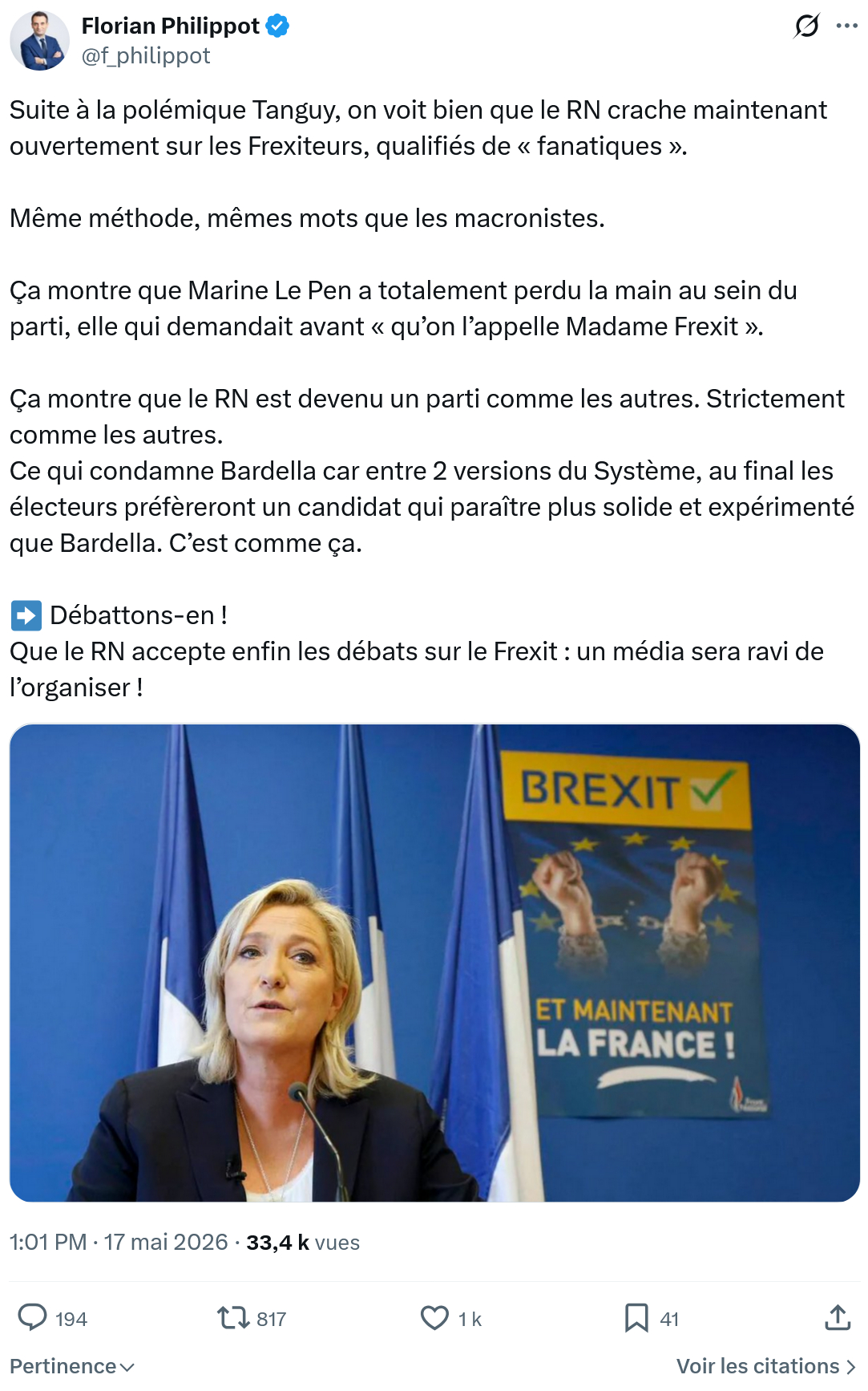 Florian Philippot: Suite à la polémique Tanguy…