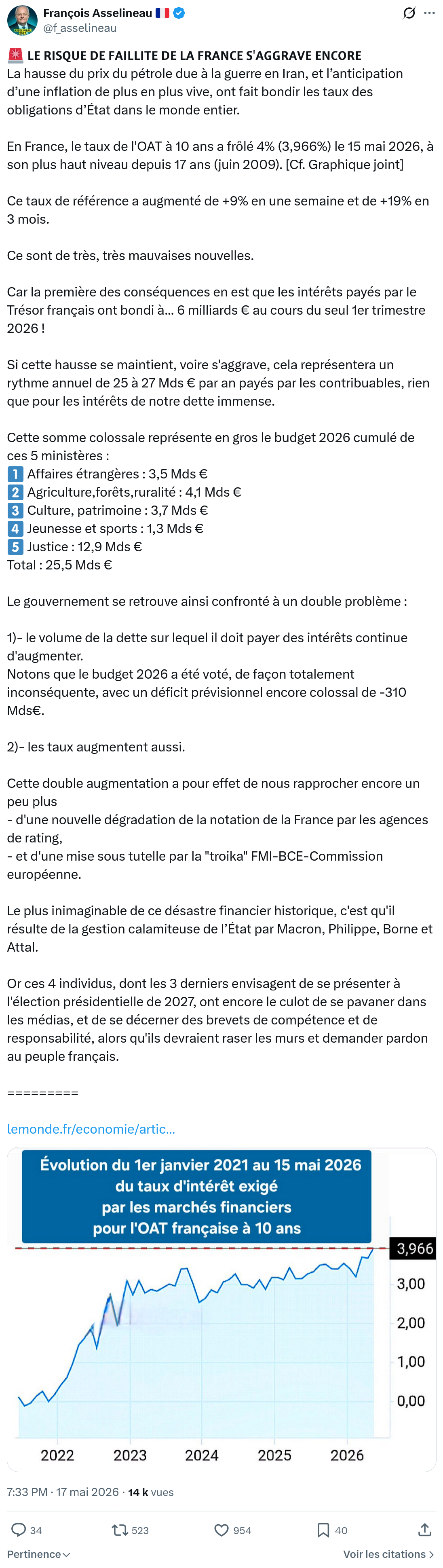Francois Asselineau: 𝗟𝗘 𝗥𝗜𝗦𝗤𝗨𝗘 𝗗𝗘 𝗙𝗔𝗜𝗟𝗟𝗜𝗧𝗘 𝗗𝗘 𝗟𝗔 𝗙𝗥𝗔𝗡𝗖𝗘…