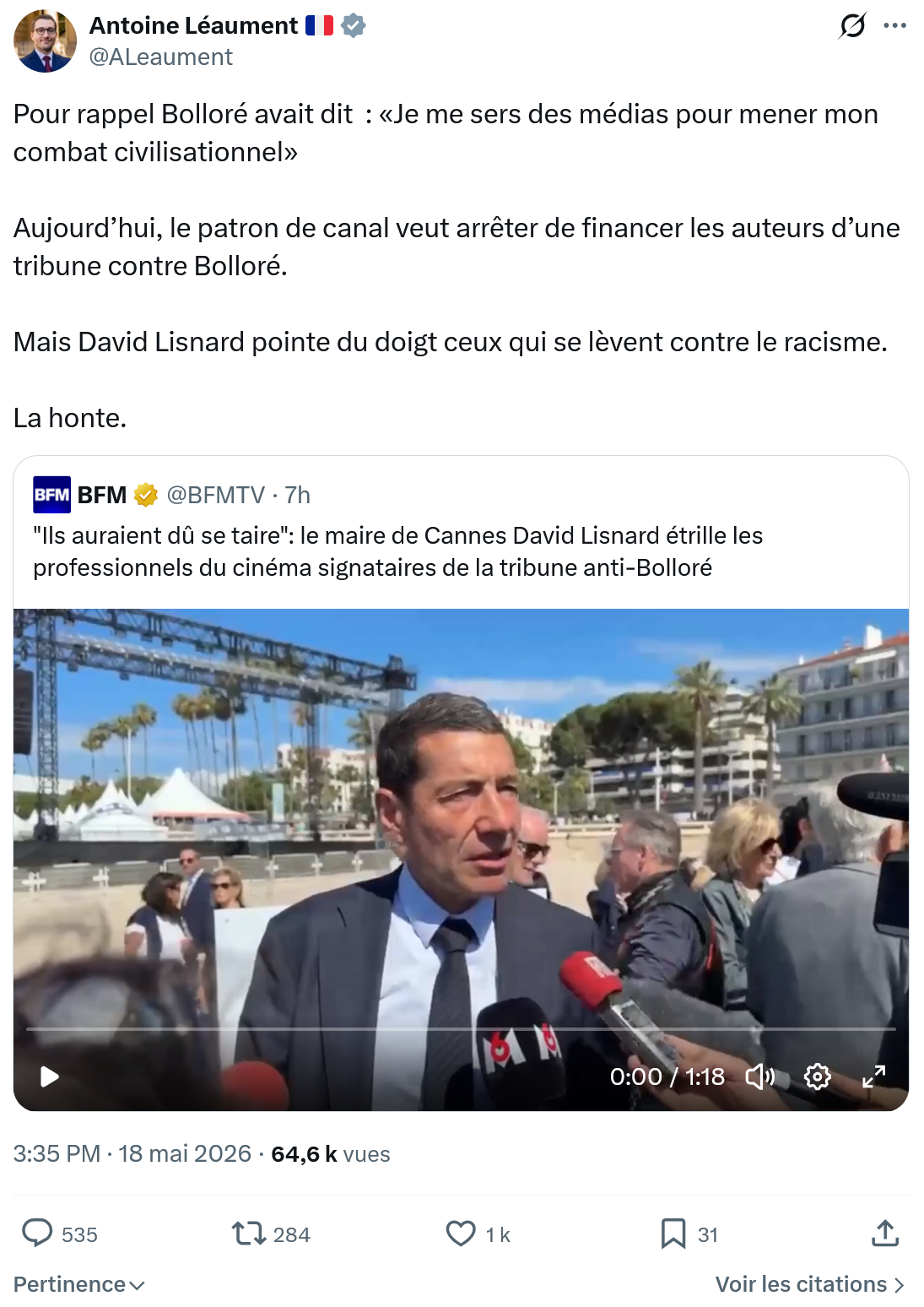 Antoine Léaument: Pour rappel Bolloré avait dit…