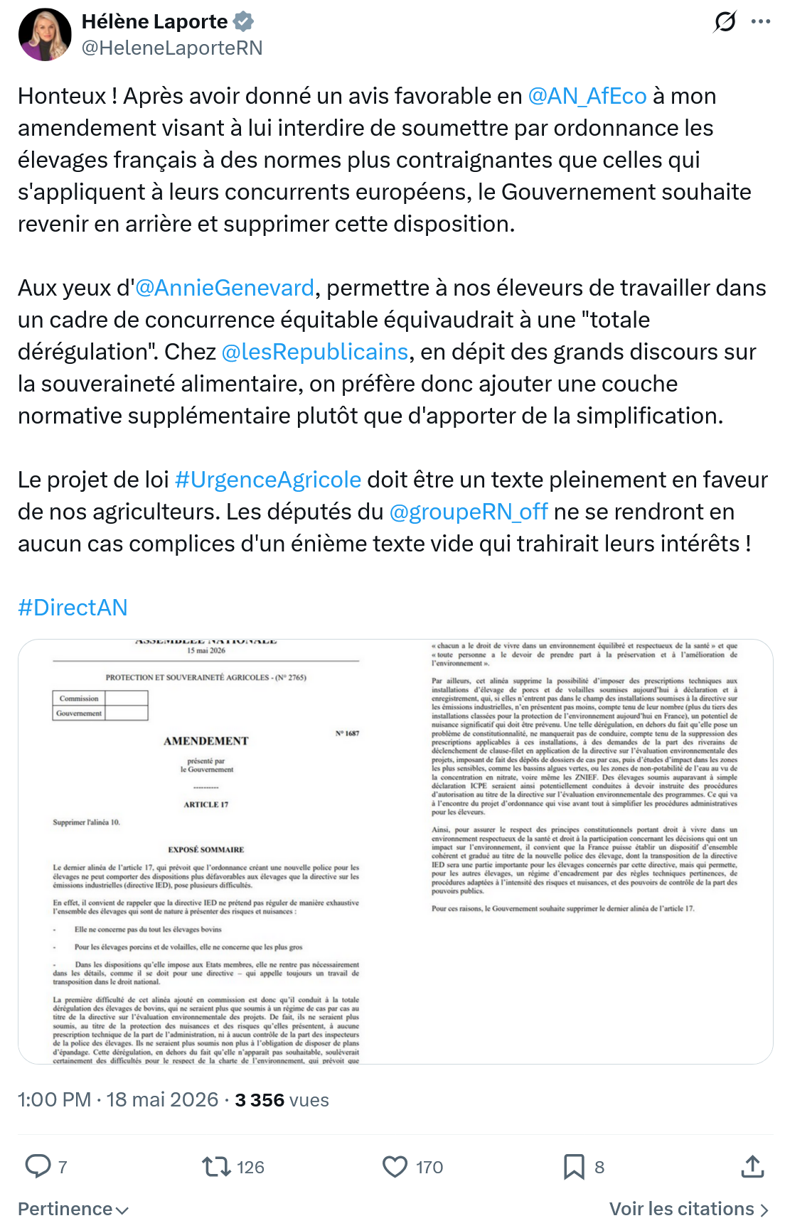 Hélène Laporte: Honteux ! Après avoir donné…