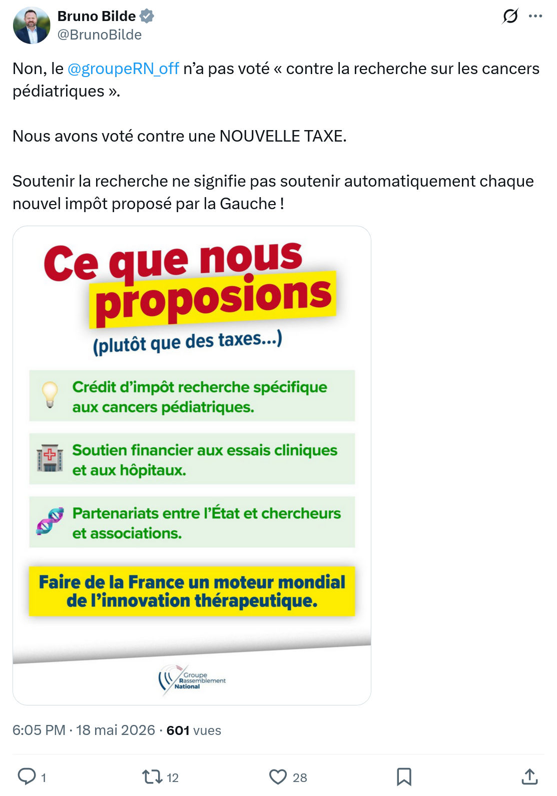 Bruno Bilde: Non, le @groupeRN_off…