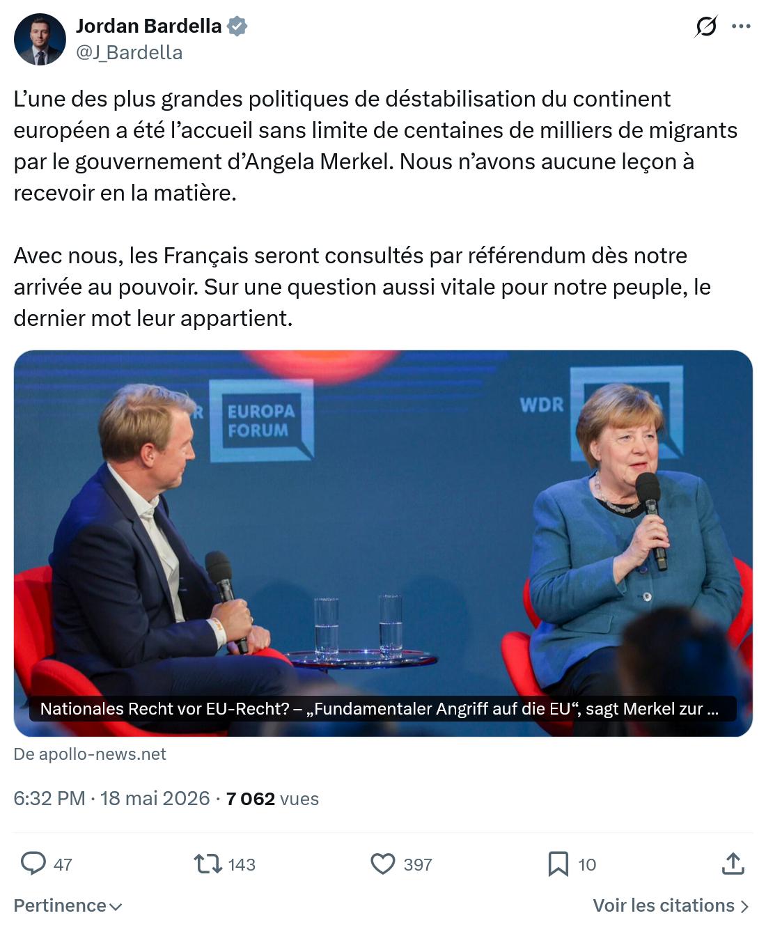 Jordan Bardella: L’une des plus grandes politiques…