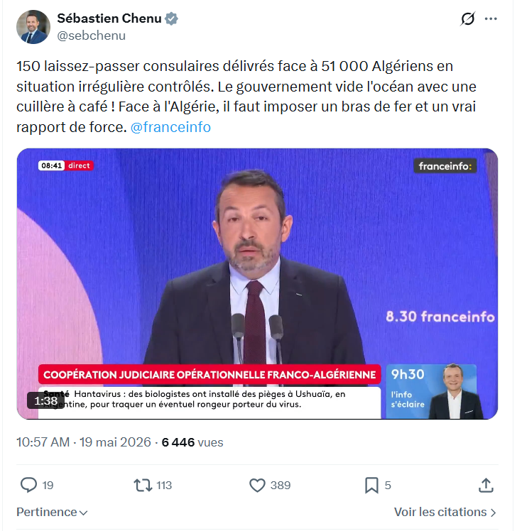 Sébastien Chenu: 150 laissez-passer consulaires délivrés…
