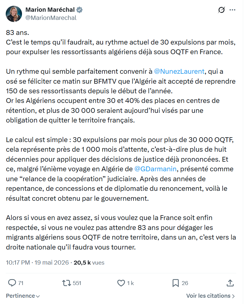 Marion Maréchal- Le Pen: 83 ans…