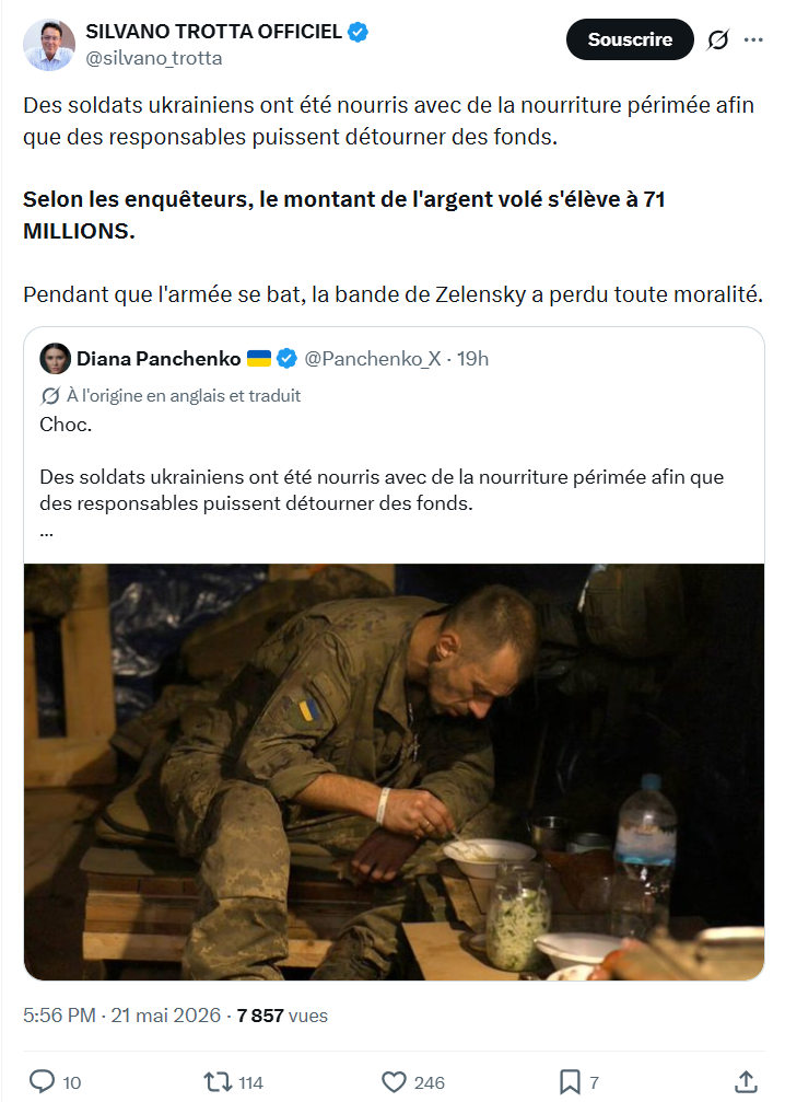 Silvano Trotta: Des soldats ukrainiens ont été...
