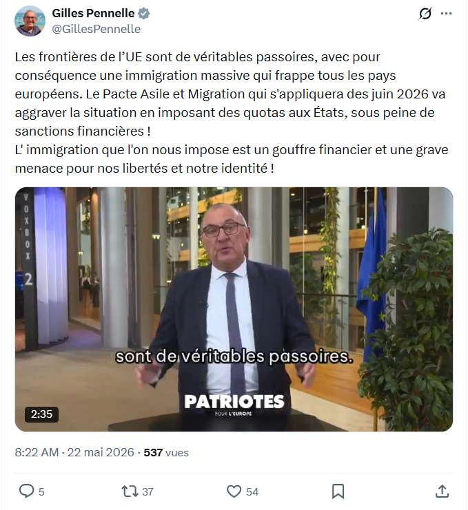 Gilles Pennelle: Les frontières de l’UE sont de...