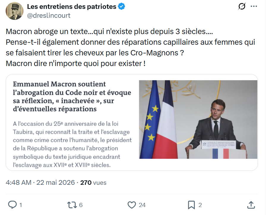 Marquis de Dreslincourt: Macron abroge un texte...