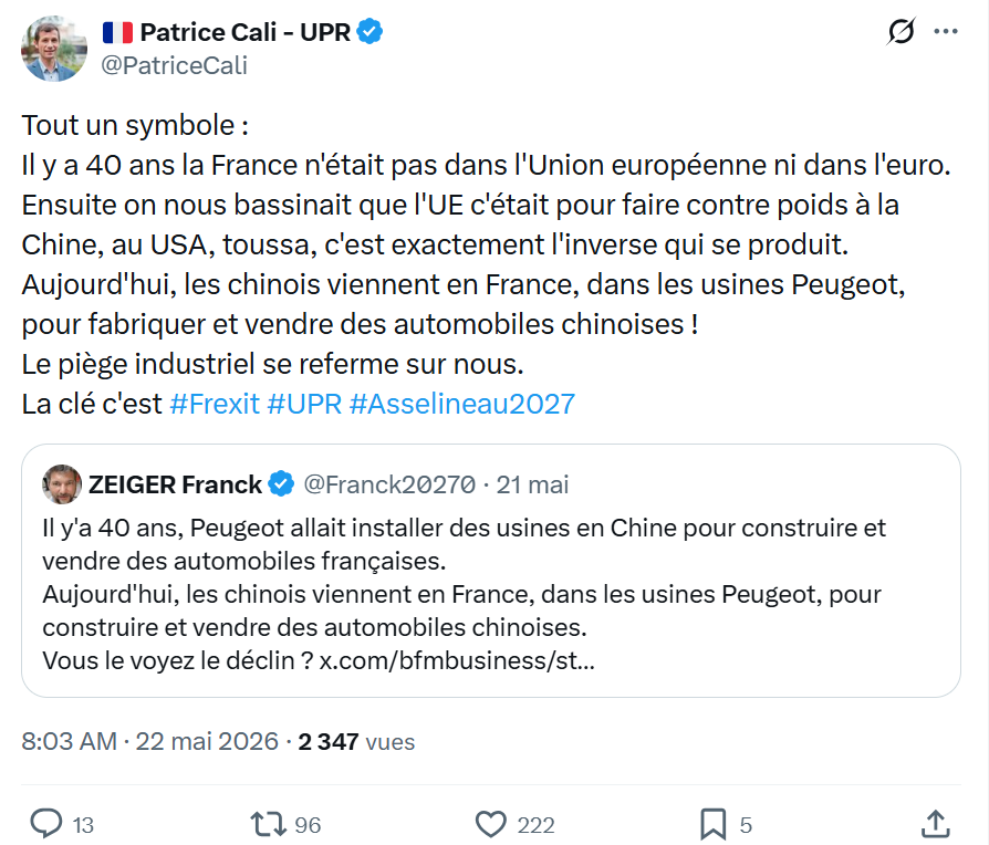 Patrice Cali: Il y a 40 ans la France...