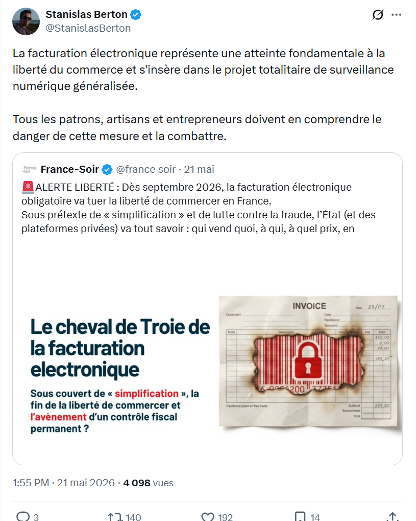 Stanislas Berton: La facturation électronique représente une...