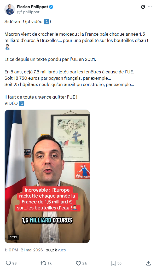 Florian Philippot: Macron vient de cracher le...