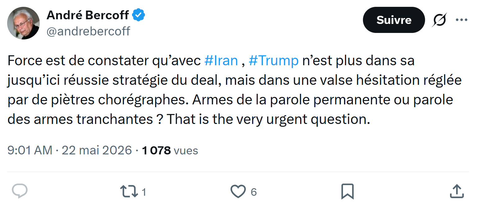André Bercoff: Force est de constater qu’avec...