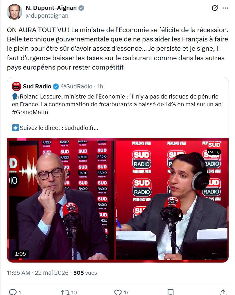 Nicolas Dupont-Aignan: ON AURA TOUT VU...