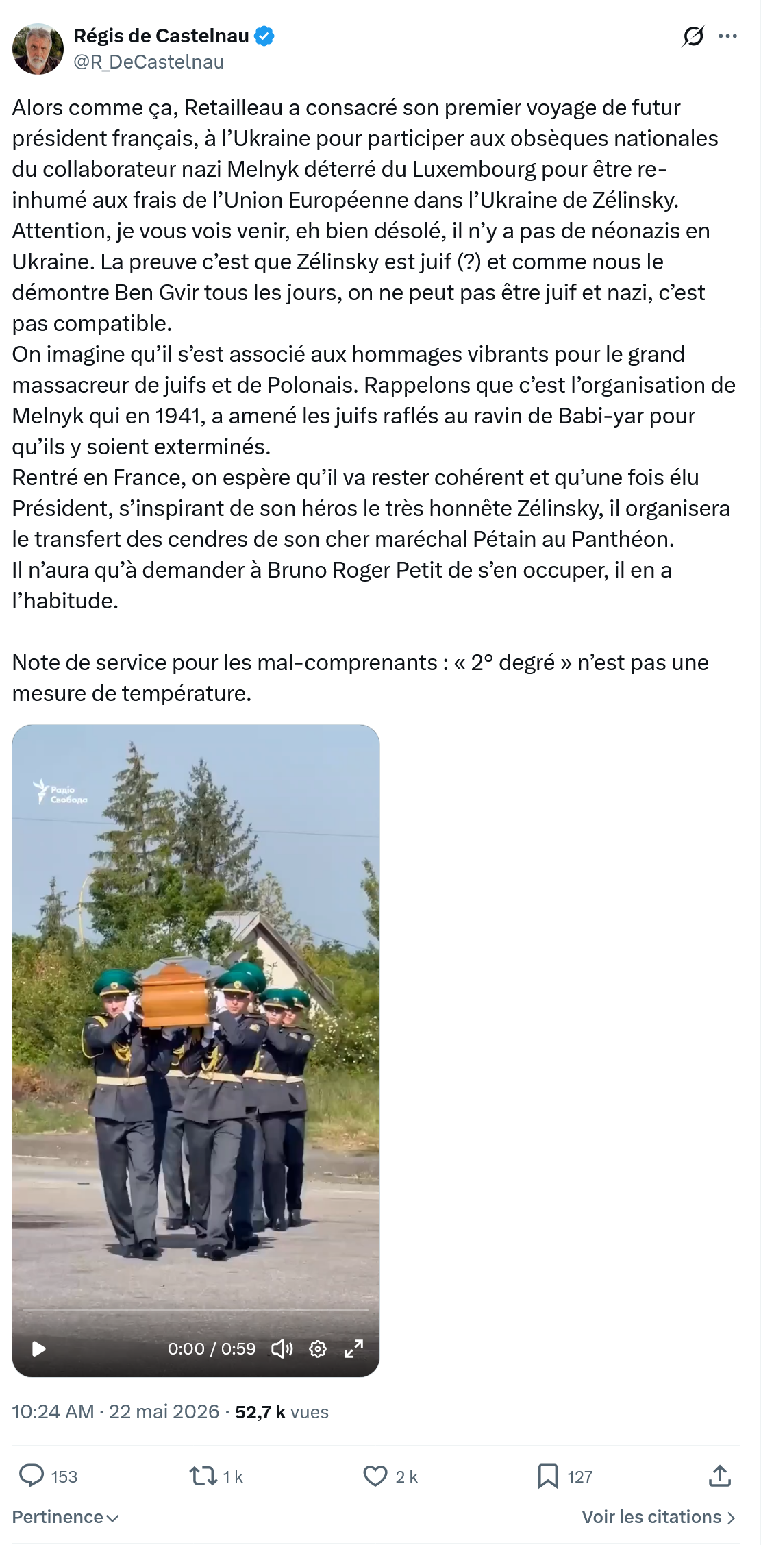 Régis de Castelnau: Alors comme ça…