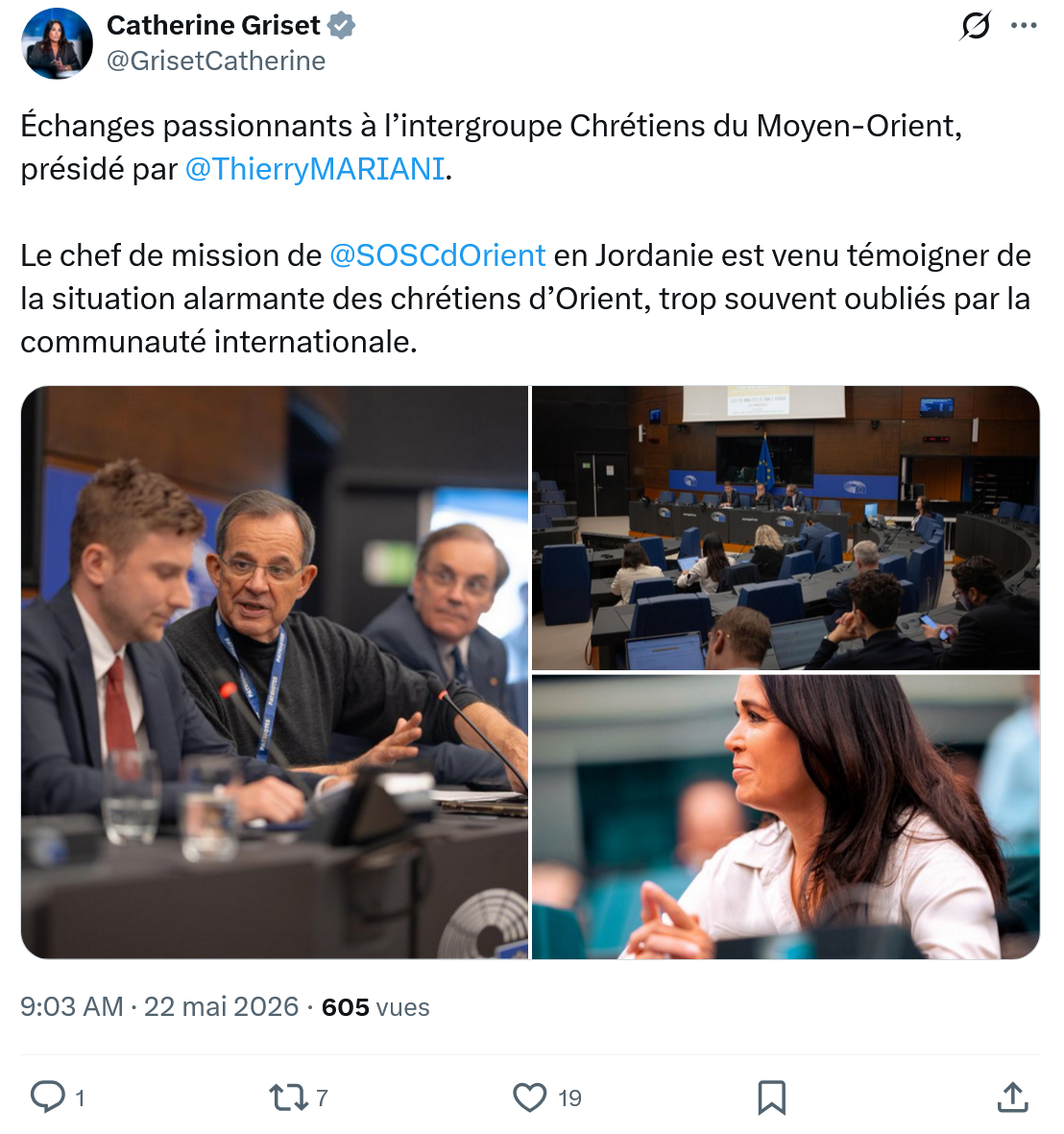 Catherine Griset: Échanges passionnants à l’intergroupe…