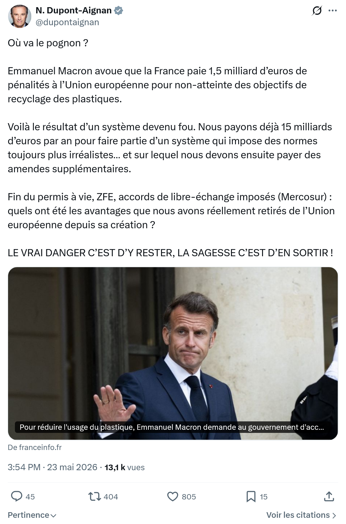 Nicolas Dupont-Aignan: Où va le pognon ?…