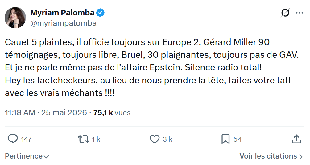 Myriam Palomba: Cauet 5 plaintes…