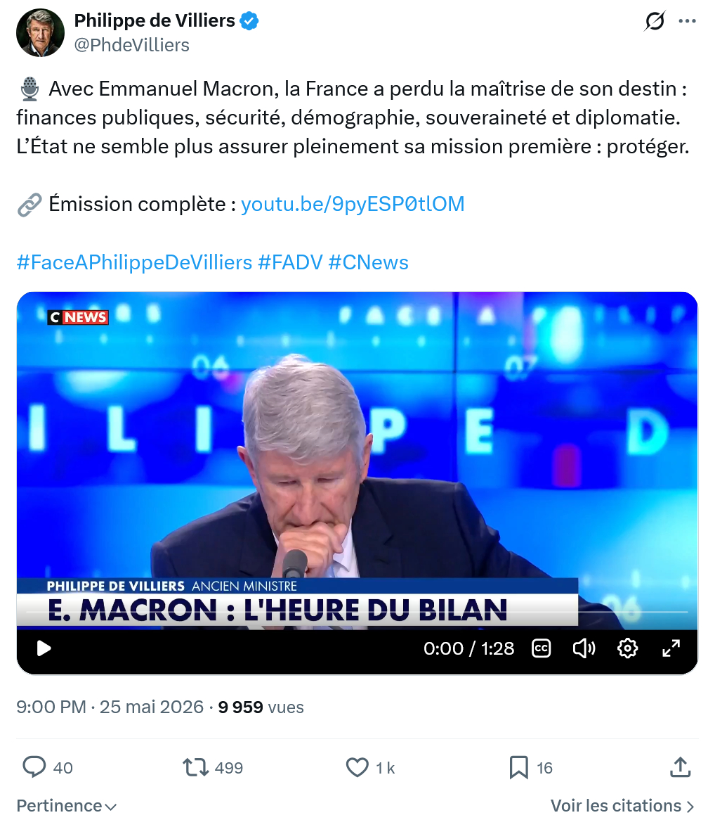 Philippe de Villiers: Avec Emmanuel Macron…