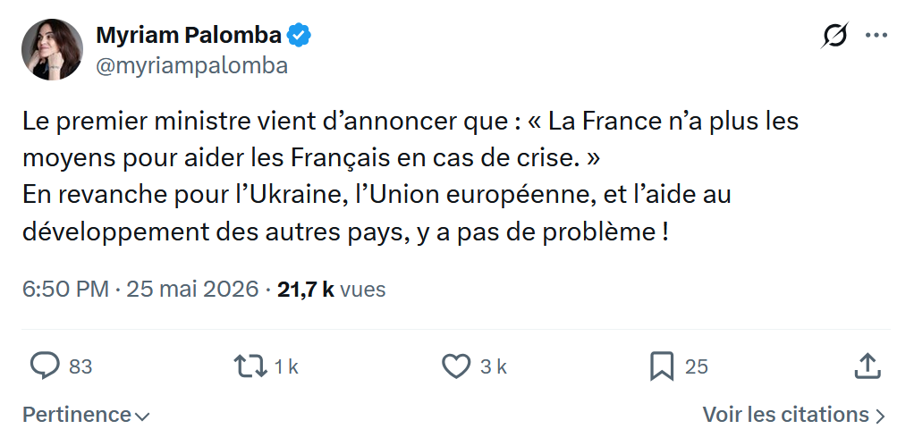 Myriam Palomba: Le premier ministre vient d’annoncer que…
