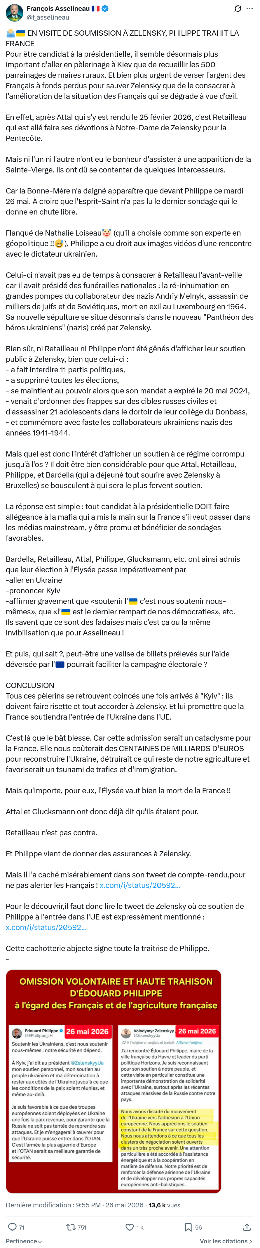 Francois Asselineau: EN VISITE DE SOUMISSION À ZELENSKY…