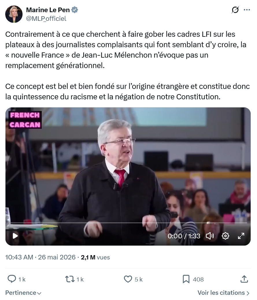 Marine Le Pen: Contrairement à ce que cherchent…