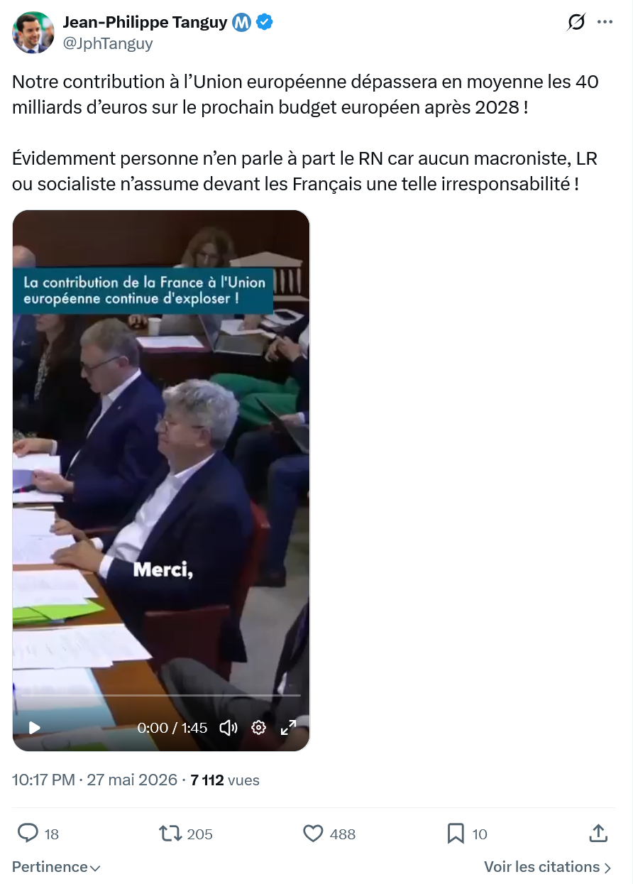 Jean-Philippe Tanguy: Notre contribution à l’Union européenne…
