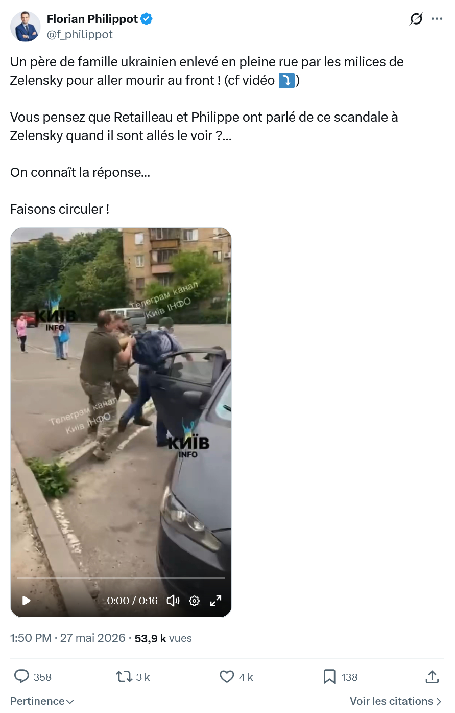 Florian Philippot: Un père de famille ukrainien…