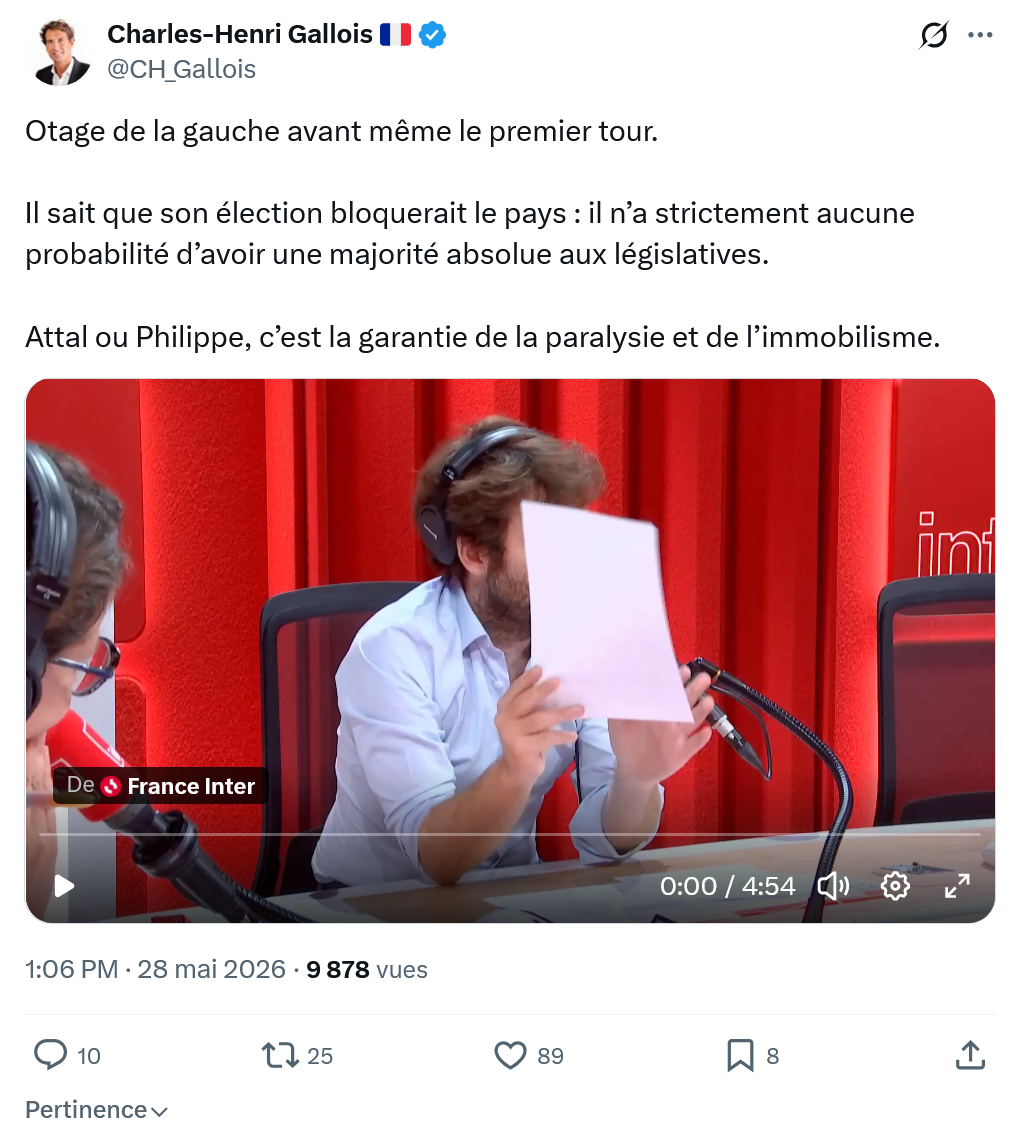 Charles-Henri Gallois: Otage de la gauche avant...