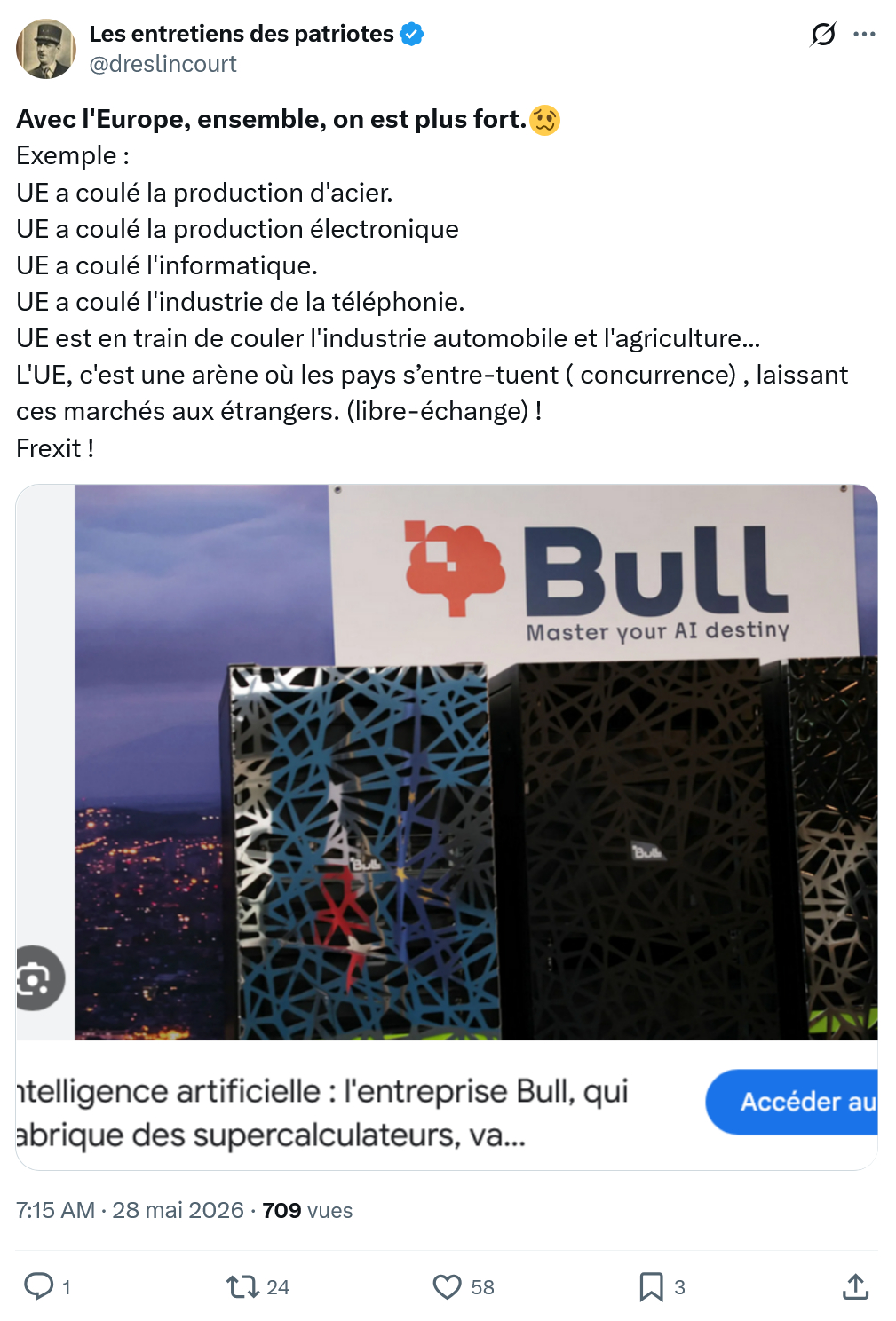 Marquis de Dreslincourt: Avec l'Europe, ensemble, on est...
