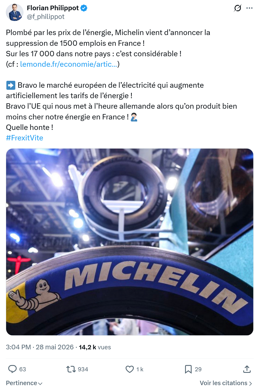 Florian Philippot: Plombé par les prix de...