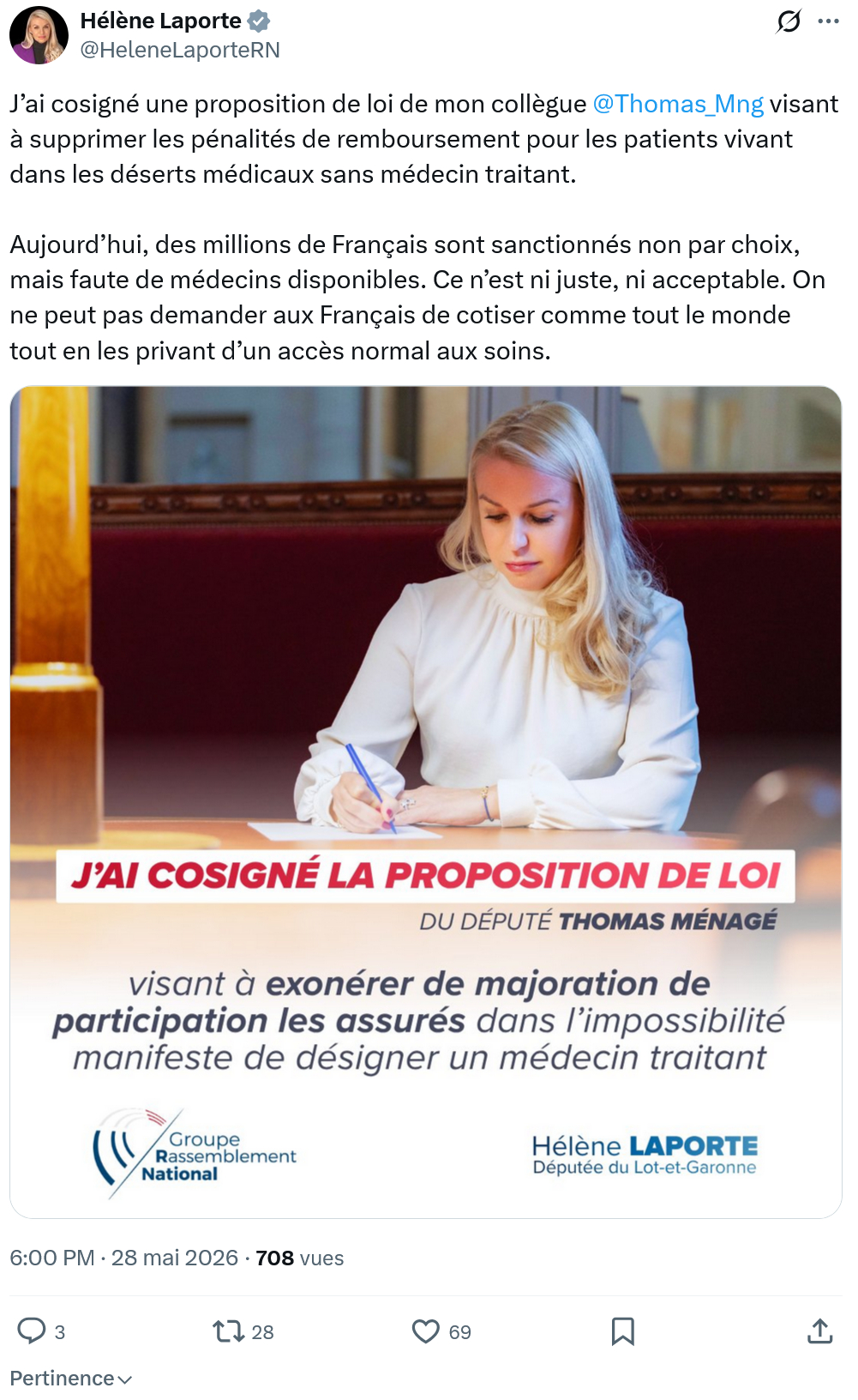 Hélène Laporte: J’ai cosigné une proposition de...