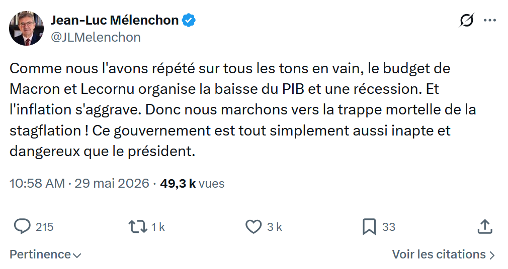 Jean-Luc Mélenchon: Comme nous l'avons répété sur tous…