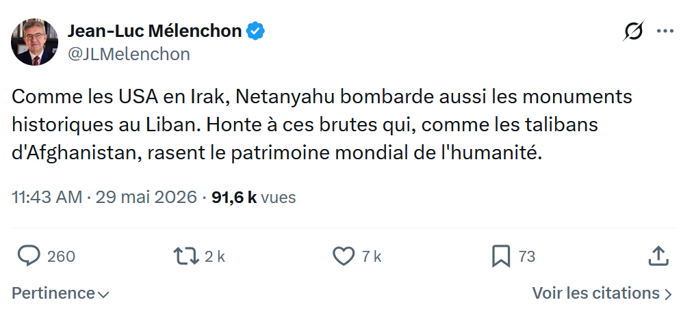 Jean-Luc Mélenchon: Comme les USA en Irak…