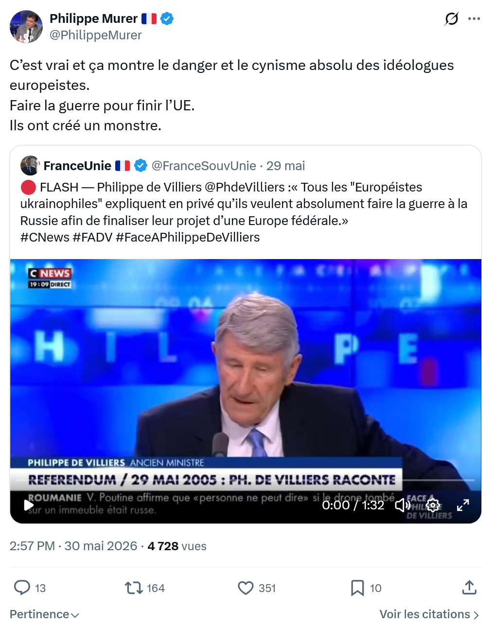 Philippe Murer: C’est vrai et ça montre le danger…