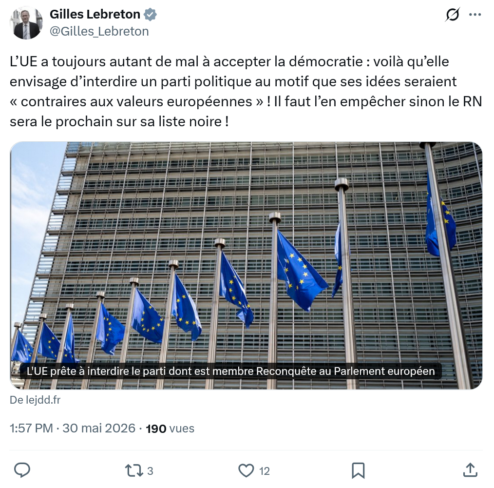 Gilles Lebreton: L’UE a toujours autant de mal à accepter la démocratie…