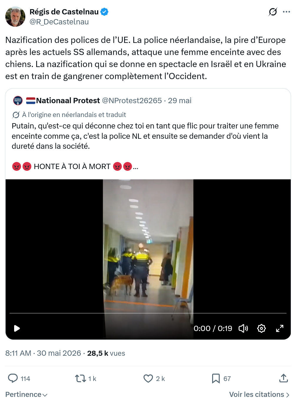 Régis de Castelnau: Nazification des polices de l’UE…