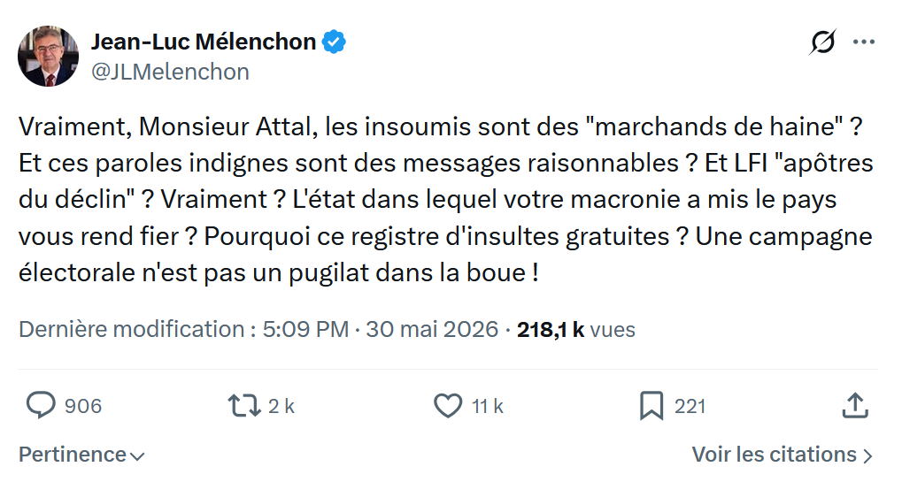 Jean-Luc Mélenchon: Vraiment, Monsieur Attal…
