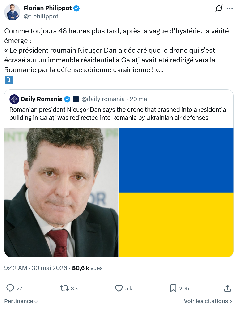 Florian Philippot: Comme toujours 48 heures plus tard…