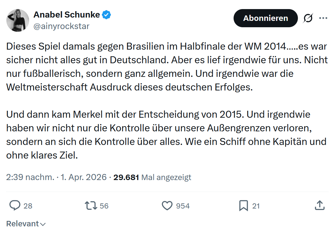 Anabel Schunke: Dieses Spiel damals gegen Brasilien im Halbfinale…